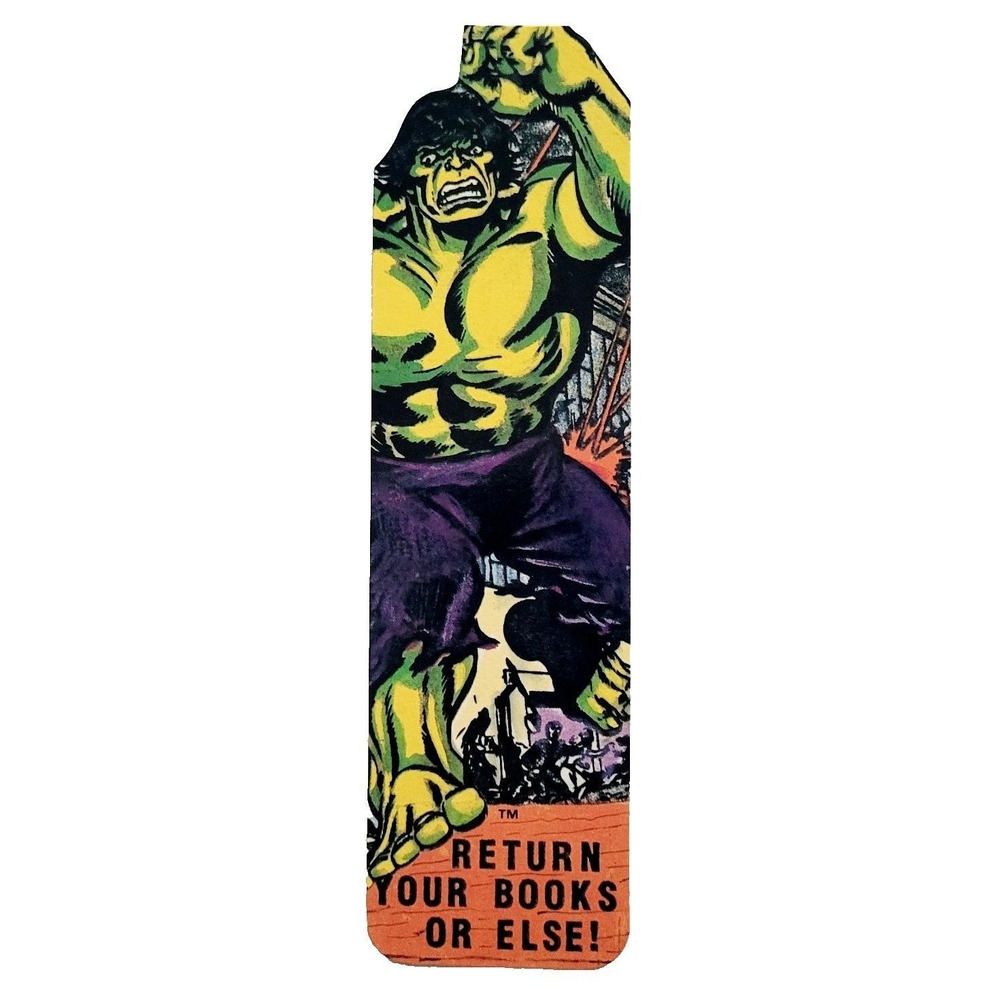 Vintage 80s Incredible Hulk Bookmark, paperboard 1986 Marvel Comics Group 2-1066